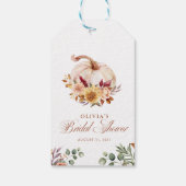 Roestige Terracotta Bloemige Pampagras en Pompoen Cadeaulabel (Achterkant)