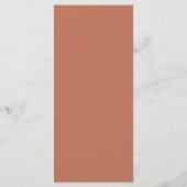 Roestige Terracotta Bruiloft Menu (Achterkant)