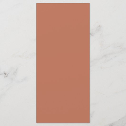 Roestige Terracotta Bruiloft Menu (Achterkant)
