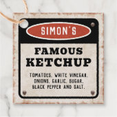 Roestige tomatenketchup sticker bedankjes labels (Voorkant)