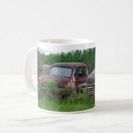 roestige truck patina koffiemok