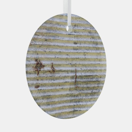 Roestige zinktextuur,  grunge achtergrond. glas ornament (Voorkant Rechts)