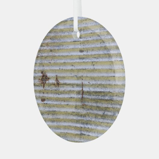 Roestige zinktextuur,  grunge achtergrond. glas ornament (Voorkant links)