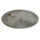 Roestige zinktextuur,  grunge achtergrond. snijplank (Hoek)