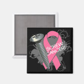 Roestkanker - Grunge Breast Cancer Magneet (Voorkant / Achterkant)
