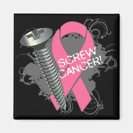 Roestkanker - Grunge Breast Cancer Magneet (Voorkant)