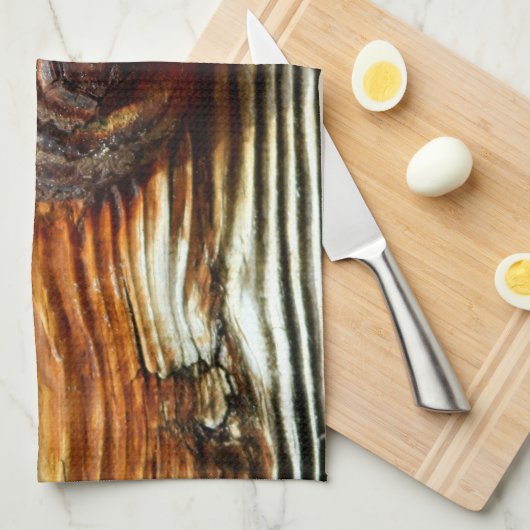 roestkleurig driftwood theedoek (Quarter Fold)