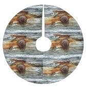 roestkleurige drijfhout kerstboom rok (Voorkant)