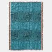 roestkleurige turquoise aqua blue alligator print deken (Voorkant Verticaal)