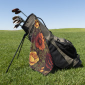 Roestkleurige vintage bloemendruk golfhanddoek (Groen)
