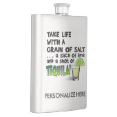 Roestloze COCKTAIL FLASK - LIMOEN, ZOUT, TEQUILA! Heupfles (Rechts)