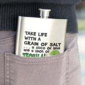 Roestloze COCKTAIL FLASK - LIMOEN, ZOUT, TEQUILA! Heupfles (Voorbeeld)