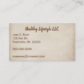 roestmelkteken voor de gezondheidszorg visitekaartje (Achterkant)