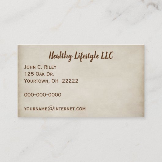 roestmelkteken voor de gezondheidszorg visitekaartje (Achterkant)