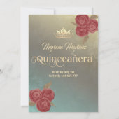 roestrijke rozen tiara Quince Kaart (Achterkant)