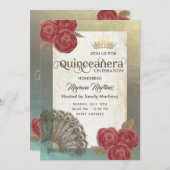 roestrijke rozen tiara Quince Kaart (Voorkant / Achterkant)