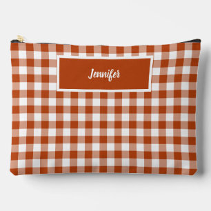 Roestrood geruit Gingham Persoonlijk Etui