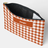 Roestrood geruit Gingham Persoonlijk Etui (Open)