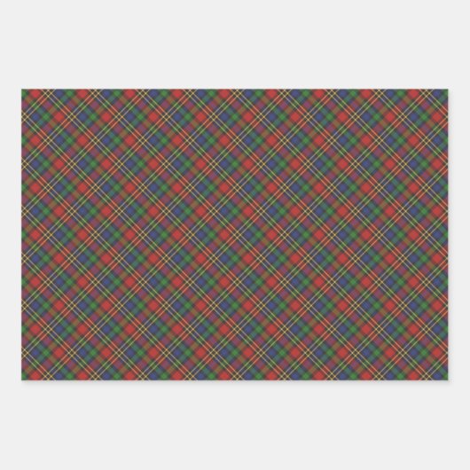 roestrood, groen gelooid tartan inpakpapier vel (Voorkant 2)