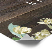 roestvast floral rozen bruiloft welkomstteken post poster (Hoek)