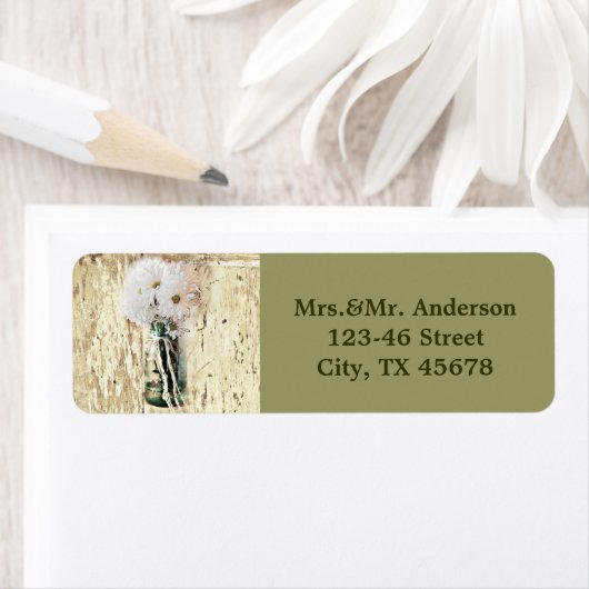 roestvrij hout : daisy bruiloft etiket (Insitu)