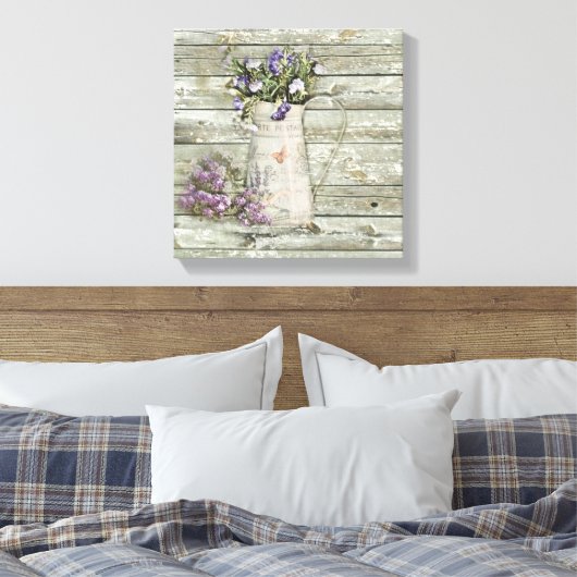 roestvrij houten lavendel canvas afdruk (Insitu (Slaapkamer))