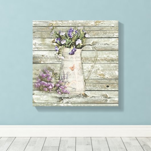 roestvrij houten lavendel canvas afdruk (Insitu (Houten vloer))