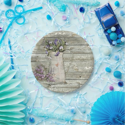 roestvrij houten lavendel papieren bordje (Feest)