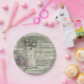 roestvrij houten lavendel papieren bordje (Feest)