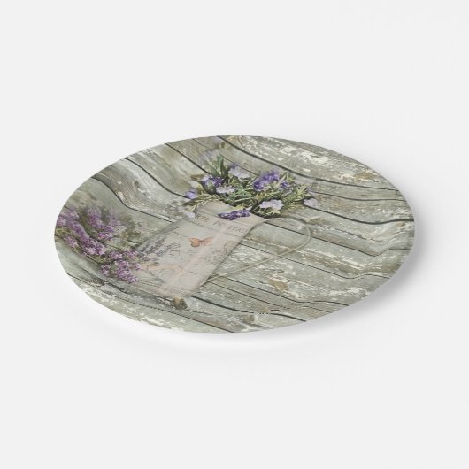 roestvrij houten lavendel papieren bordje (Gekanteld)