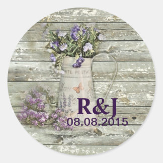 roestvrij houten lavendel ronde sticker