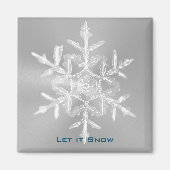Roestvrij laat het Snowflake 2-inch Square Magnet (Voorkant)