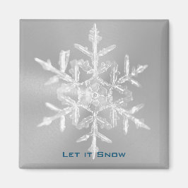 Roestvrij laat het Snowflake 2-inch Square Magnet