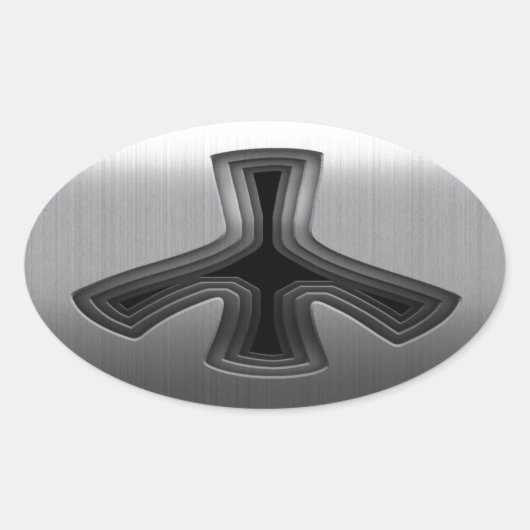 Roestvrij Ovale Sticker (Voorkant)
