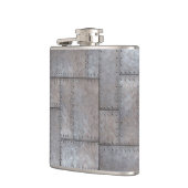 roestvrij patina metal antiek oude retro heupfles (Links)