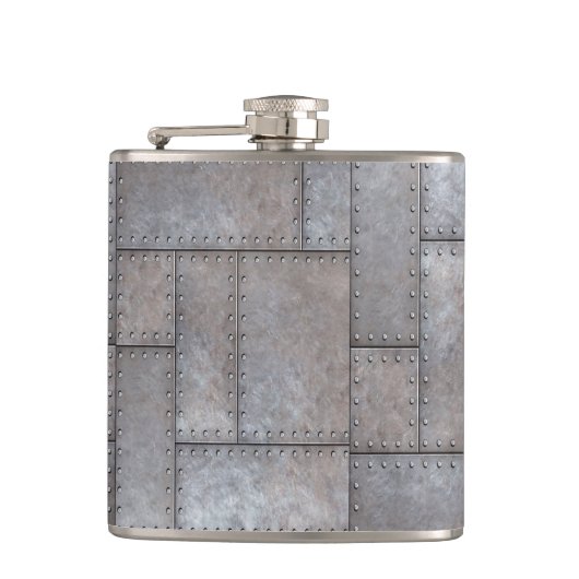 roestvrij patina metal antiek oude retro heupfles (Voorkant)