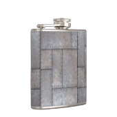 roestvrij patina metal antiek oude retro heupfles (Rechts)