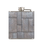 roestvrij patina metal antiek oude retro heupfles (Achterkant)