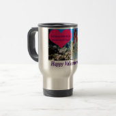 roestvrij reizen mok.  Prettige Valentijnsdag.  do Reisbeker (Voorkant links)