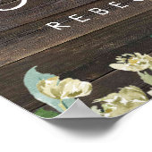 roestvrij roos baby shower welkomstteken poster (Hoek)