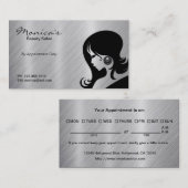 Roestvrij staal Beauty Salon met datum van benoemi Afsprakenkaartje (Voorkant / Achterkant)