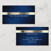 Roestvrij staal blauw goud visitekaartje (Voorkant / Achterkant)