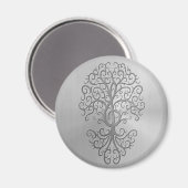 Roestvrij staal effect Treble Clef Tree Graphic Magneet (Voorkant / Achterkant)