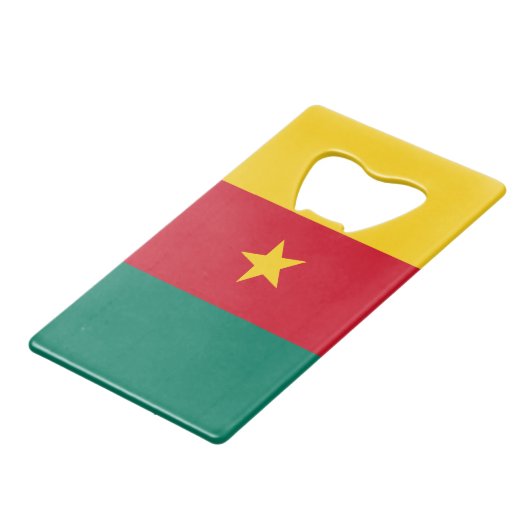 Roestvrij staal Fles Opener vlag van Kameroen Creditkaart Flessenopener (Achterkant Gekanteld)