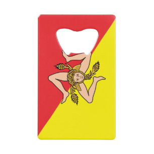 Roestvrij staal Fles Opener vlag van Sicilië Creditkaart Flessenopener