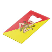 Roestvrij staal Fles Opener vlag van Sicilië Creditkaart Flessenopener (Voorkant Gekanteld)