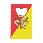 Roestvrij staal Fles Opener vlag van Sicilië Creditkaart Flessenopener (Achterkant)