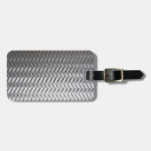 Roestvrij staal Getextureerd industrieel metaalbla Bagagelabel (Voorkant horizontaal)