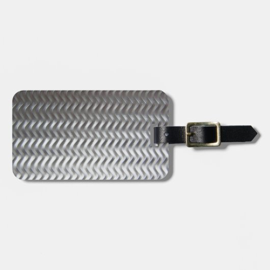 Roestvrij staal Getextureerd industrieel metaalbla Bagagelabel (Voorkant horizontaal)