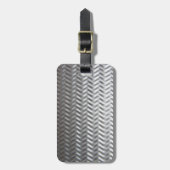 Roestvrij staal Getextureerd industrieel metaalbla Bagagelabel (Voorkant verticaal)